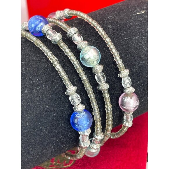 Vecchia Murano Venice Italy Glass Bead Memory Coil Bracelet Gift Bag Certificate - Picture 9 of 14